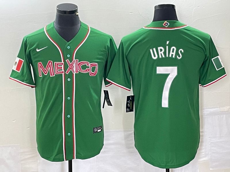 Men 2023 World Cub Mexico #7 Urias Green white Nike MLB Jersey3->more jerseys->MLB Jersey